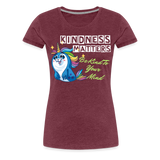 Womens' T-shirt - Kindness Matters Narwhal - heather burgundy