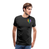 Unisex Athletic T-Shirt - Pocket HEART WordCloud/Classic SCF Logo - black