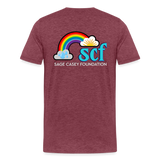 Unisex Athletic T-Shirt - Pocket HEART WordCloud/Classic SCF Logo - heather burgundy