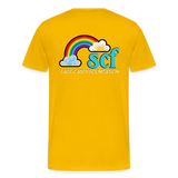 Unisex Athletic T-Shirt - Pocket HEART WordCloud/Classic SCF Logo - sun yellow