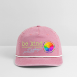 Vintage Washed Rope Cap BE KIND DAISY - washed pink