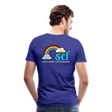 Unisex Athletic T-Shirt - Pocket HEART WordCloud/Classic SCF Logo - royal blue