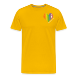 Unisex Athletic T-Shirt - Pocket HEART WordCloud/Classic SCF Logo - sun yellow