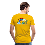 Unisex Athletic T-Shirt - Pocket HEART WordCloud/Classic SCF Logo - sun yellow
