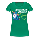 Womens' T-shirt - Kindness Matters Narwhal - kelly green