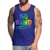 Rainbow Party BE KIND Tank Unisex/Mens - royal blue