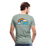 Unisex Athletic T-Shirt - Pocket HEART WordCloud/Classic SCF Logo - steel green