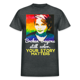Unisex T-Shirt - Sage Portrait by Tin Crow Art/Classic SCF Logo - deep heather