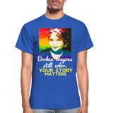 Unisex T-Shirt - Sage Portrait by Tin Crow Art/Classic SCF Logo - royal blue