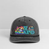 Vintage Rope Trim Hat - BE KIND (with Carl!) [LIGHT / SWEARY] - washed black