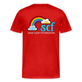 Unisex Athletic T-Shirt - Pocket HEART WordCloud/Classic SCF Logo - red