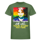 Unisex T-Shirt - Sage Portrait by Tin Crow Art/Classic SCF Logo - military green