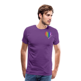Unisex Athletic T-Shirt - Pocket HEART WordCloud/Classic SCF Logo - purple