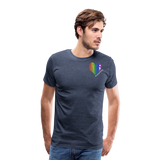 Unisex Athletic T-Shirt - Pocket HEART WordCloud/Classic SCF Logo - heather blue