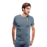 Unisex Athletic T-Shirt - Pocket HEART WordCloud/Classic SCF Logo - steel blue