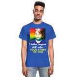 Unisex T-Shirt - Sage Portrait by Tin Crow Art/Classic SCF Logo - royal blue