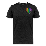 Unisex Athletic T-Shirt - Pocket HEART WordCloud/Classic SCF Logo - charcoal grey