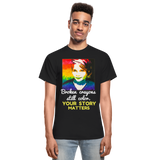 Unisex T-Shirt - Sage Portrait by Tin Crow Art/Classic SCF Logo - black