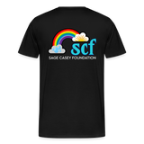 Unisex Athletic T-Shirt - Pocket HEART WordCloud/Classic SCF Logo - black