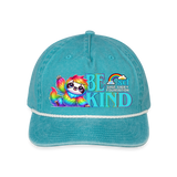 Vintage Rope Trim Hat - BE KIND (with Carl!) [LIGHT / SWEARY] - faded turquoise