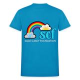 Unisex T-Shirt - Sage Portrait by Tin Crow Art/Classic SCF Logo - turquoise