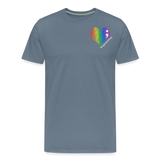 Unisex Athletic T-Shirt - Pocket HEART WordCloud/Classic SCF Logo - steel blue