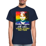 Unisex T-Shirt - Sage Portrait by Tin Crow Art/Classic SCF Logo - navy