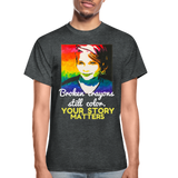 Unisex T-Shirt - Sage Portrait by Tin Crow Art/Classic SCF Logo - deep heather