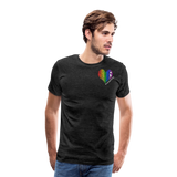 Unisex Athletic T-Shirt - Pocket HEART WordCloud/Classic SCF Logo - charcoal grey