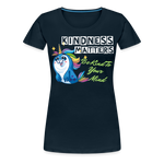 Womens' T-shirt - Kindness Matters Narwhal - deep navy