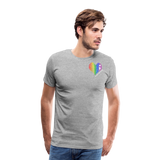 Unisex Athletic T-Shirt - Pocket HEART WordCloud/Classic SCF Logo - heather gray