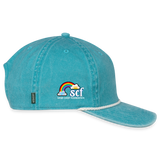 Vintage Washed Rope Cap BE KIND DAISY - faded turquoise