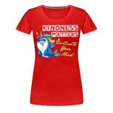 Womens' T-shirt - Kindness Matters Narwhal - red