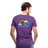 Unisex Athletic T-Shirt - Pocket HEART WordCloud/Classic SCF Logo - purple