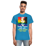 Unisex T-Shirt - Sage Portrait by Tin Crow Art/Classic SCF Logo - turquoise
