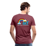 Unisex Athletic T-Shirt - Pocket HEART WordCloud/Classic SCF Logo - heather burgundy