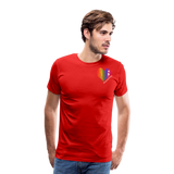 Unisex Athletic T-Shirt - Pocket HEART WordCloud/Classic SCF Logo - red