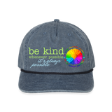 Vintage Washed Rope Cap BE KIND DAISY - washed navy