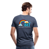 Unisex Athletic T-Shirt - Pocket HEART WordCloud/Classic SCF Logo - heather blue