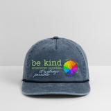 Vintage Washed Rope Cap BE KIND DAISY - washed navy