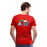 Unisex Athletic T-Shirt - Pocket HEART WordCloud/Classic SCF Logo - red