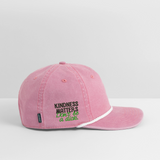 Vintage Rope Trim Hat - BE KIND (with Carl!) [DARK / SWEARY] - washed pink
