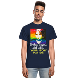 Unisex T-Shirt - Sage Portrait by Tin Crow Art/Classic SCF Logo - navy