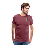 Unisex Athletic T-Shirt - Pocket HEART WordCloud/Classic SCF Logo - heather burgundy