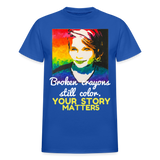 Unisex T-Shirt - Sage Portrait by Tin Crow Art/Classic SCF Logo - royal blue