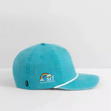 Vintage Washed Rope Cap BE KIND DAISY - faded turquoise