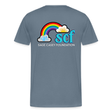 Unisex Athletic T-Shirt - Pocket HEART WordCloud/Classic SCF Logo - steel blue