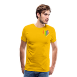 Unisex Athletic T-Shirt - Pocket HEART WordCloud/Classic SCF Logo - sun yellow