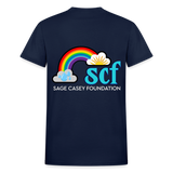 Unisex T-Shirt - Sage Portrait by Tin Crow Art/Classic SCF Logo - navy