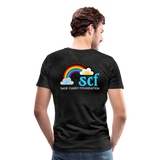 Unisex Athletic T-Shirt - Pocket HEART WordCloud/Classic SCF Logo - charcoal grey